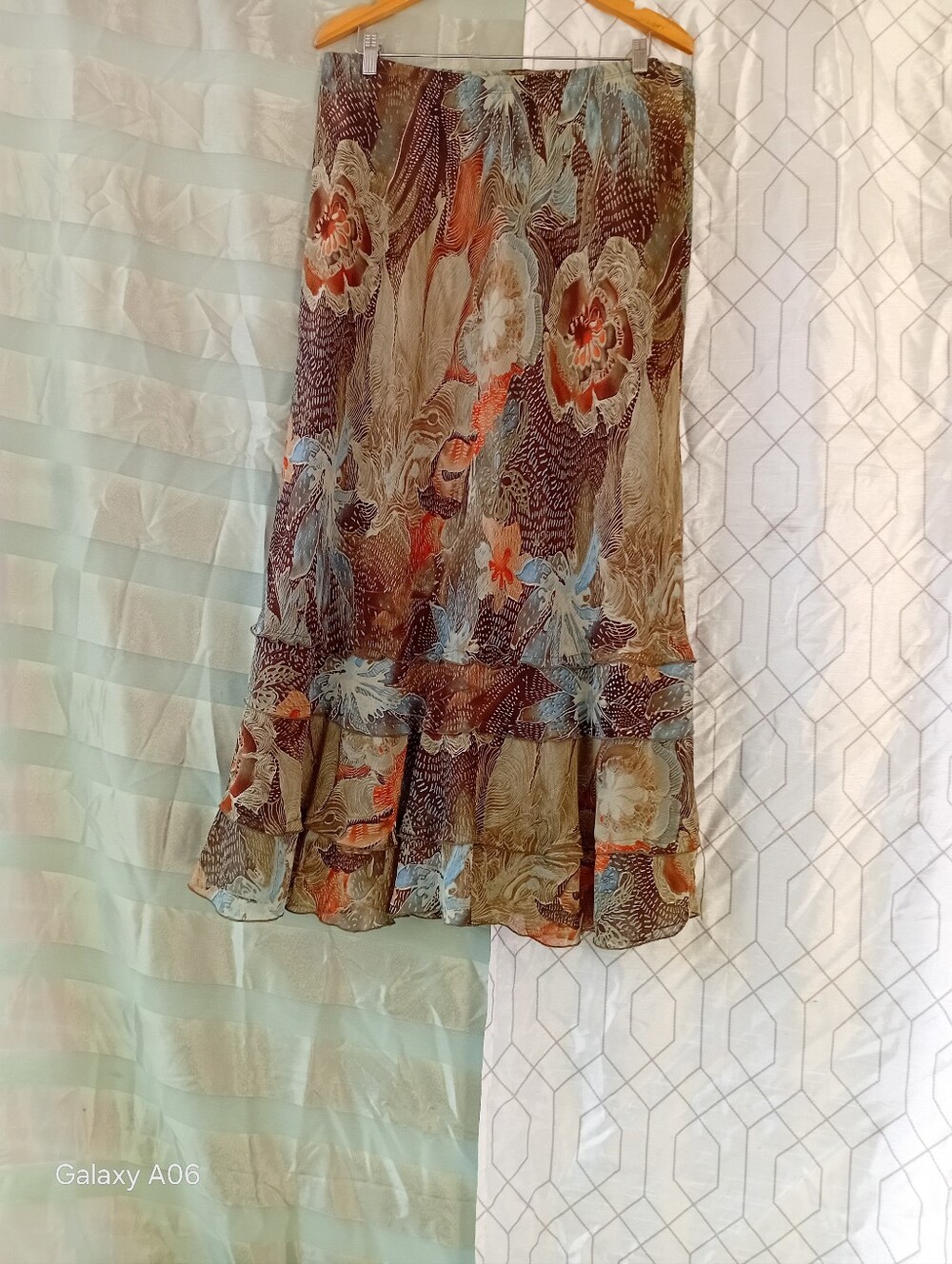 Jessica plus size Dainty Floral Botanical Fairy Tiered Lined Maxi Slip Skirt Mod